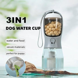 Three-in-one Portable Small Multi-functional Pet feeder (FOOD + WATER + GARBAGE BAG)