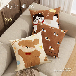 Cute Dog Pillowcase Bedroom Cushion Cover Sofa Cushions Pillows Cover 45x45cm Pillow Case Home Decoration {COVER}