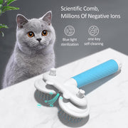 Pet Slicker Brush (Double-headed Negative Ion One-button Self Cleaning Brush)