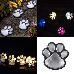 Solar Powered Paw Print Lights--- LED Garden & Pathway Decor