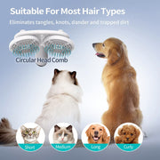 Pet Slicker Brush (Double-headed Negative Ion One-button Self Cleaning Brush)