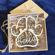 Personalized Dog Paw Christmas Ornaments