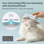 Pet Slicker Brush (Double-headed Negative Ion One-button Self Cleaning Brush)