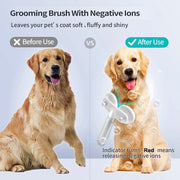 Pet Slicker Brush (Double-headed Negative Ion One-button Self Cleaning Brush)