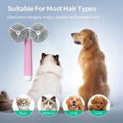 Pet Slicker Brush (Double-headed Negative Ion One-button Self Cleaning Brush)