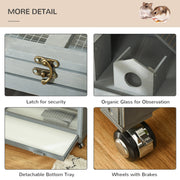 3-Tier Hamster Cage Hutch Box with Ladder Wheels for Small Animals