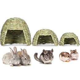 Pet Thatched Hut for Rabbit, Hamster, Hedgehog, Rabbit Nest (Thermal Supplies)( Handmade Straw)